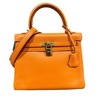 エルメス(Hermes)の　エルメス HERMES ケリー25 内縫い □O刻印 オレンジ/GD金具 スイフト レディース ハンドバッグ(ハンドバッグ)