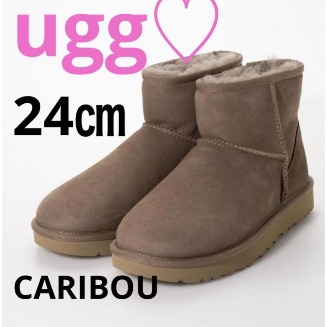 15cmヒールの形ugg ♡ 新品　クラシックミニ2 25㎝　ムートン　ブーツ　靴　カリブー