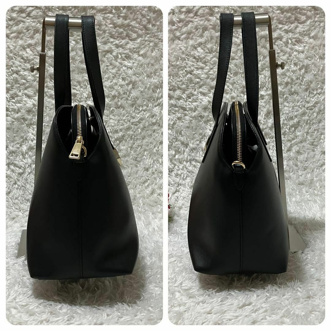 Furla(フルラ)の【良品】フルラ BLOCK M TOTE ハンドバッグ　レザー　黒　金 レディースのバッグ(ハンドバッグ)の商品写真