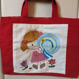 新品　刺繍　幼稚園バッグ(レッスンバッグ)