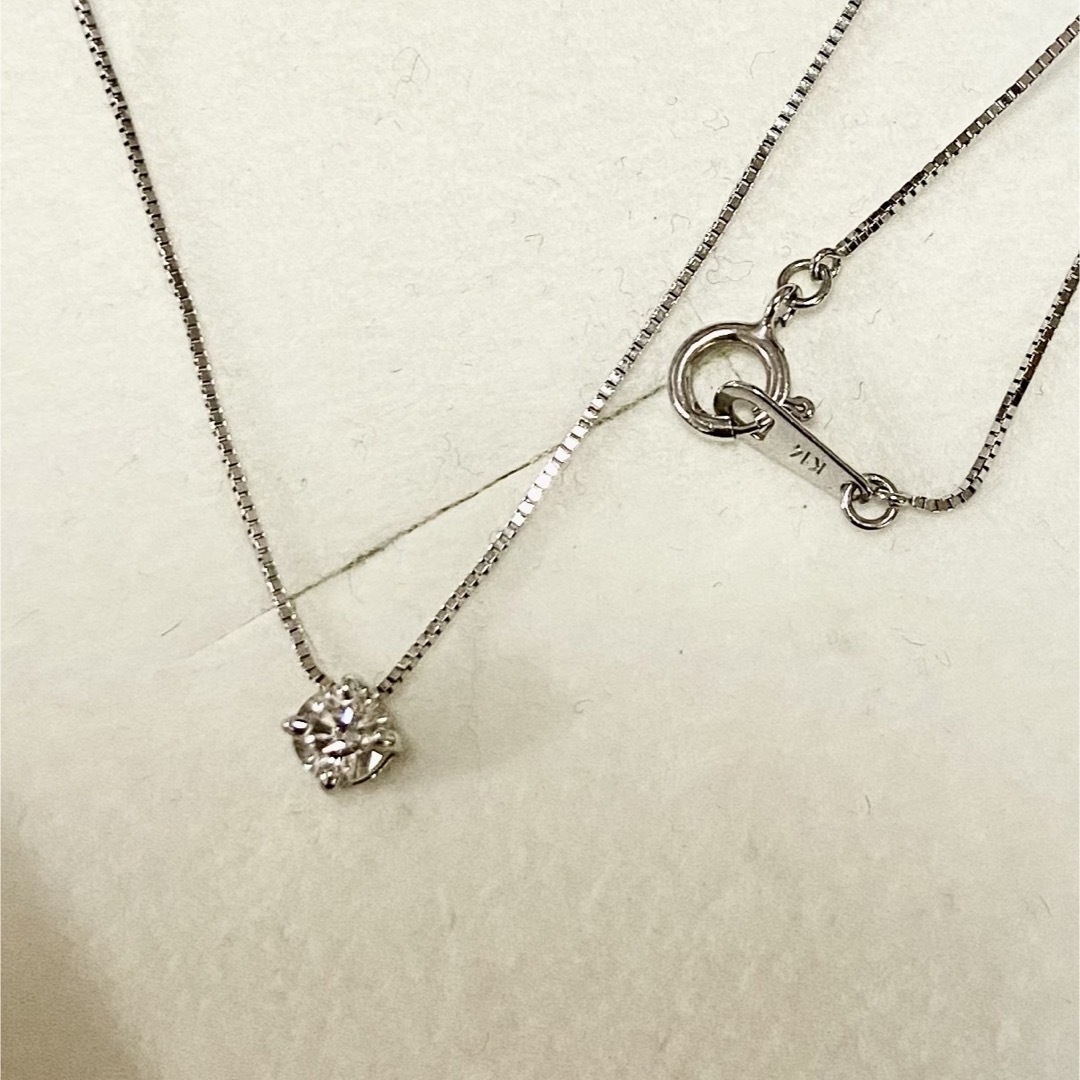 ネックレスk14 k18wg 0.19ct 一粒ダイヤモンド　ネックレス