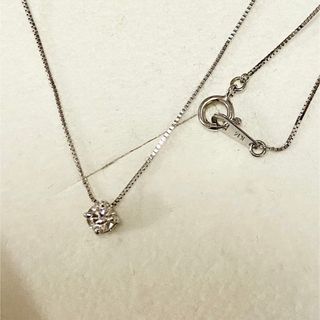 ジュエリーツツミ(JEWELRY TSUTSUMI)のk14 k18wg 0.19ct 一粒ダイヤモンド　ネックレス(ネックレス)