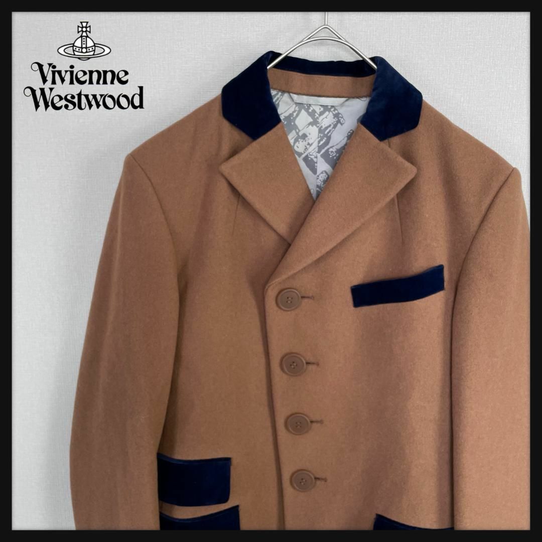 Vivienne Westwood(ヴィヴィアンウエストウッド)の【美品☆高級モデル☆レーヨン混】ヴィヴィアンウエストウッド チェスターコート メンズのジャケット/アウター(チェスターコート)の商品写真