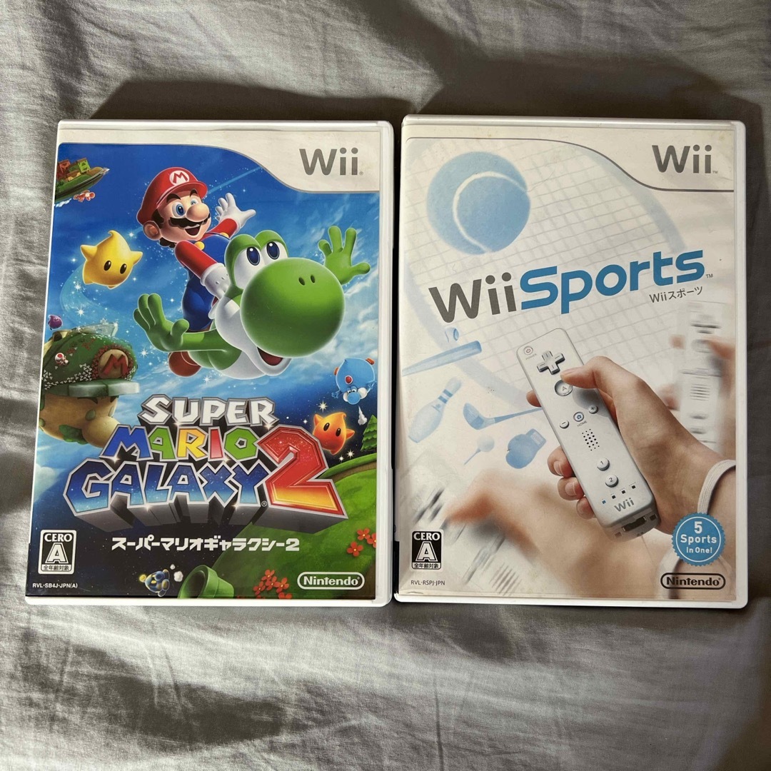 Wii(ウィー)のWii SUPER MARIO GALAXY2とWii SPORTS 2枚組 エンタメ/ホビーのゲームソフト/ゲーム機本体(家庭用ゲームソフト)の商品写真