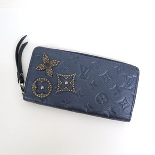 ルイヴィトン(LOUIS VUITTON)の【LOUIS VUITTON】ルイヴィトン アンプラント ジッピーウォレット M62069 メタルフラワースタッズ ダークブルー/ar1159(長財布)