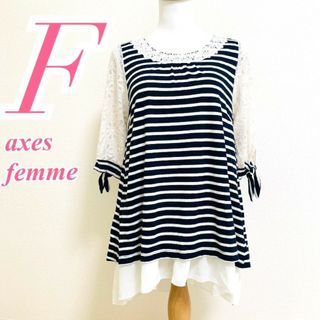 アクシーズファム(axes femme)のaxes femme　アクシーズファム　ワンピース レース リボンミニ丈(ミニワンピース)