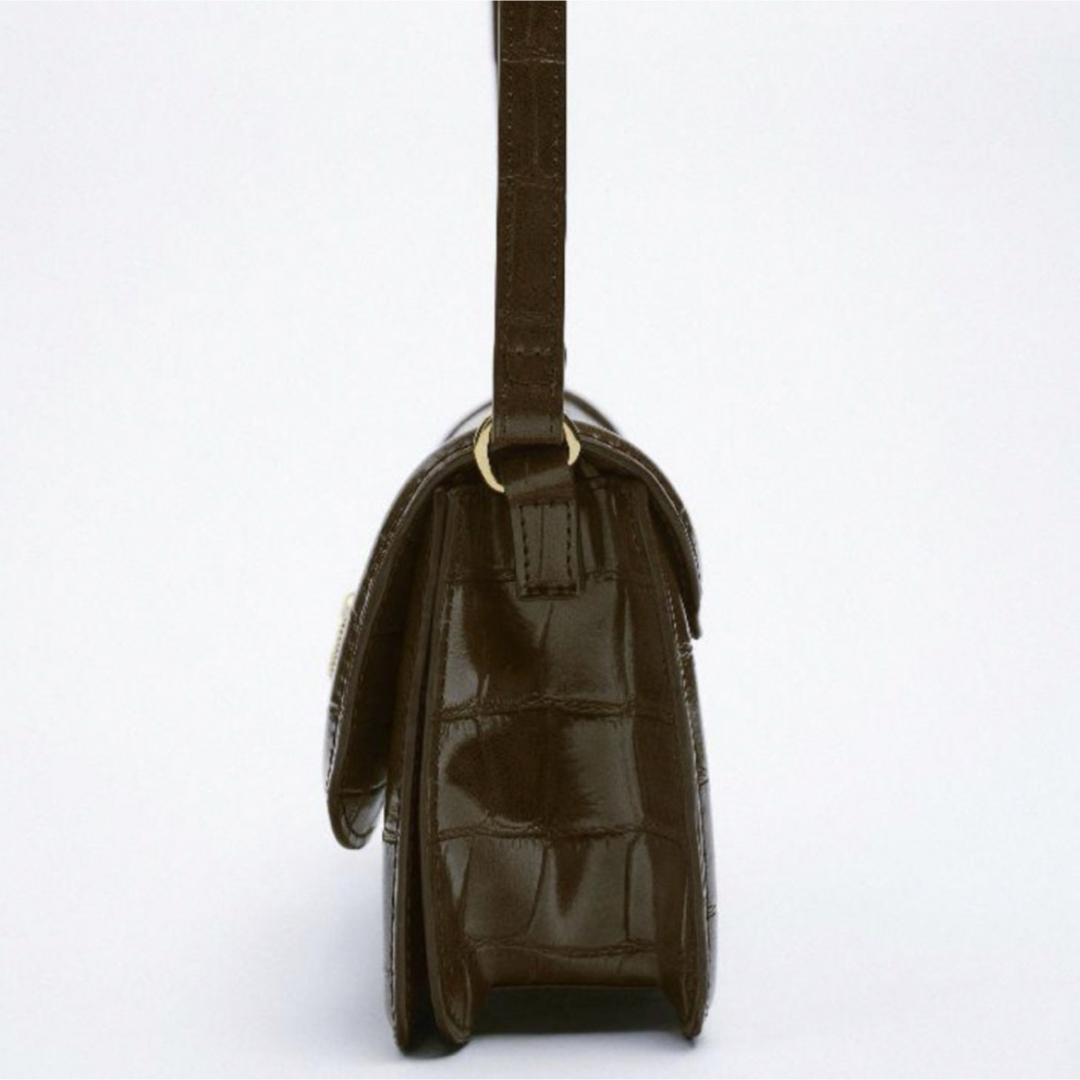 ZARA(ザラ)のZARAバックルディテールアニマルプリントショルダーバッグ ブラック新品タグ付き レディースのバッグ(ショルダーバッグ)の商品写真