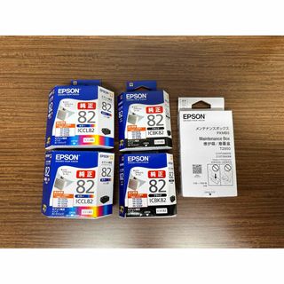 エプソン(EPSON)のEPSON純正ICBK82･ICCL82 各2個 / メンテナンスボックス1個(PC周辺機器)