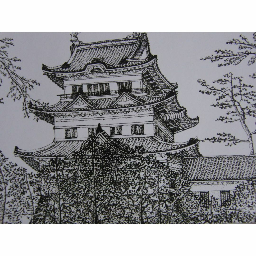 山下清、【小田原城】、希少な額装用画集より、美品、日本人画家 山下清、【小田原城】、希少な額装用画集より、美品、日本人画家
