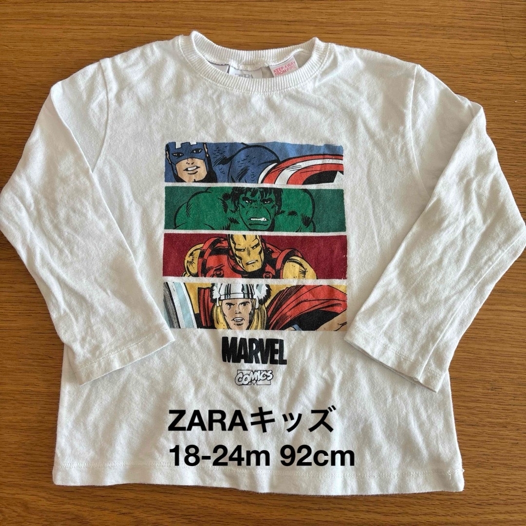 ZARA KIDS(ザラキッズ)のZARAキッズ マーベル ロンT 18-24m 92cm キッズ/ベビー/マタニティのキッズ服男の子用(90cm~)(Tシャツ/カットソー)の商品写真
