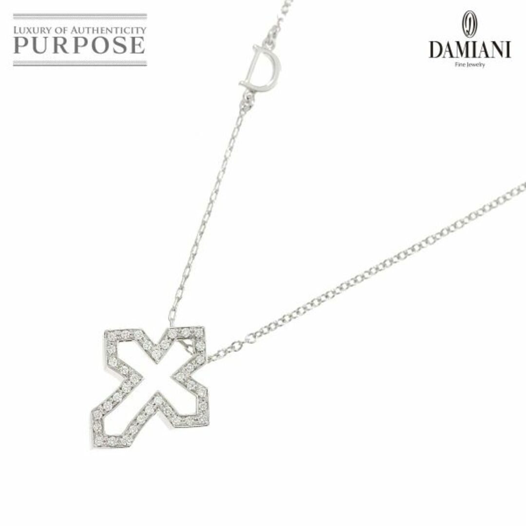 Damiani(ダミアーニ)のダミアーニ DAMIANI ベルエポック クラウン S ダイヤ ネックレス 54cm K18 WG 750 クロス VLP 90208561 レディースのアクセサリー(ネックレス)の商品写真