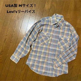 リーバイス(Levi's)のUSA製 Mサイズ！ Levi'sリーバイス 古着長袖チェックシャツ 薄手(シャツ)