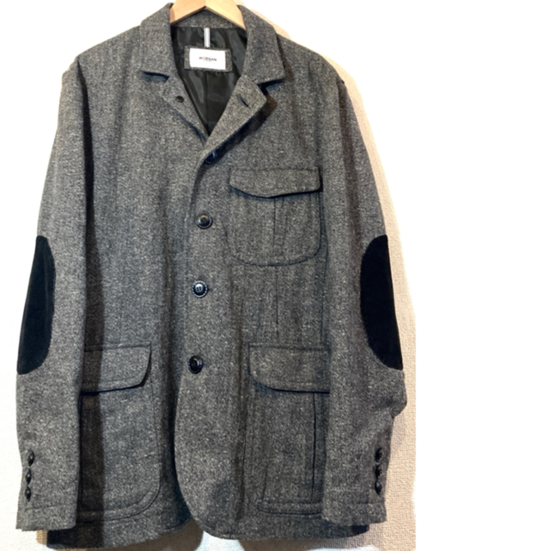 MORGAN HOMME(モルガンオム)のMORGAN HOMME★ツイードジャケット★コート★モルガン★定価3万円★灰黒 メンズのジャケット/アウター(その他)の商品写真