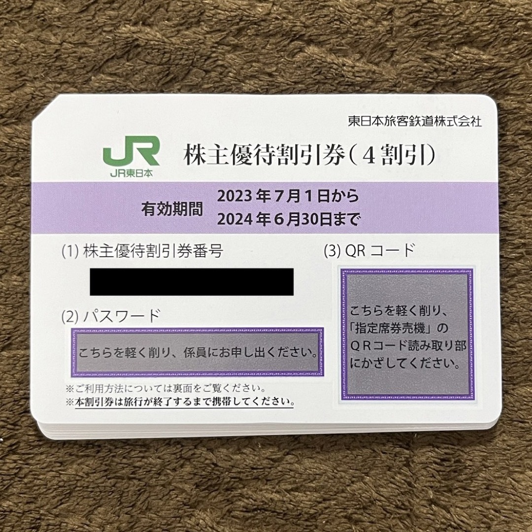 JR(ジェイアール)のJR東日本 東日本旅客鉄道 株主優待券 2枚 チケットの優待券/割引券(その他)の商品写真