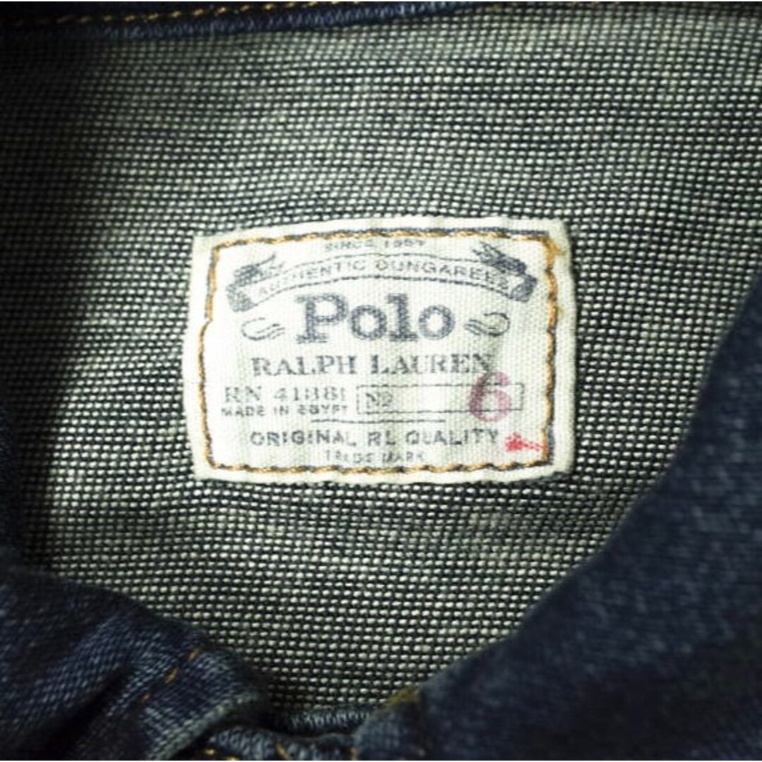 POLO RALPH LAUREN(ポロラルフローレン)のPOLO RALPH LAUREN ポロ・ラルフローレン KIDS デニムトラッカージャケット CWPOOTWB6010009 6(120) Indigo Gジャン キッズ アウター【新古品】【中古】【POLO RALPH LAUREN】 キッズ/ベビー/マタニティのキッズ服男の子用(90cm~)(ジャケット/上着)の商品写真