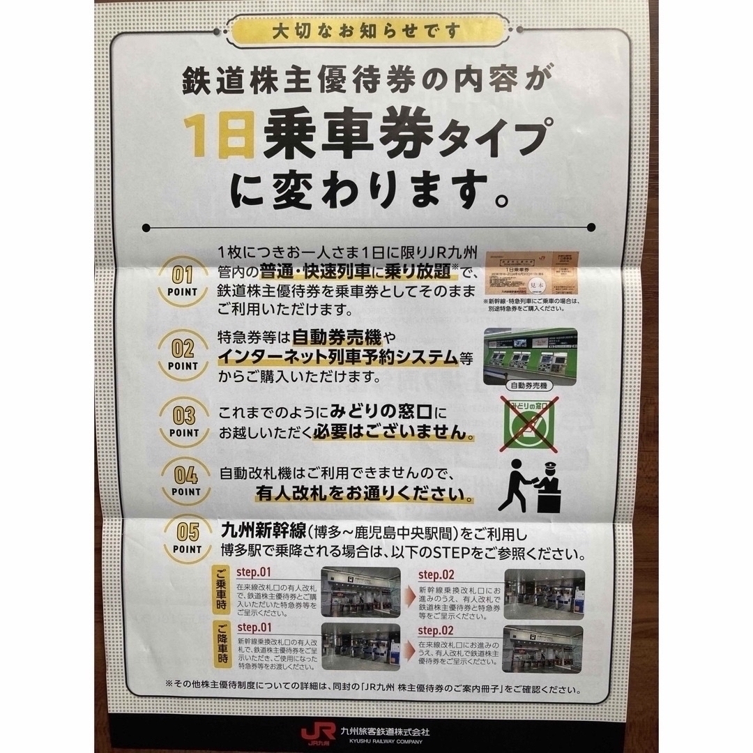 JR(ジェイアール)のJR九州鉄道株主優待券　2枚 チケットの乗車券/交通券(鉄道乗車券)の商品写真