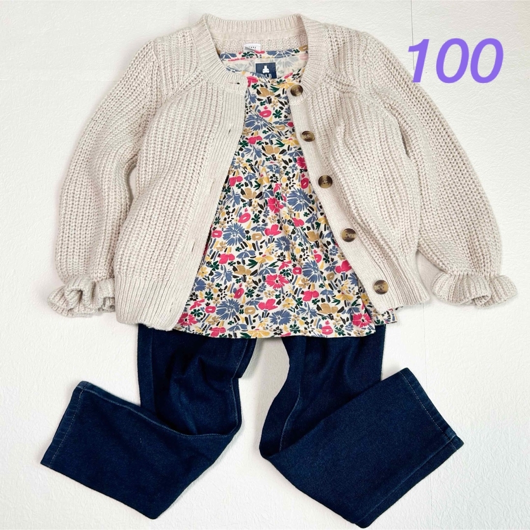 babyGAP(ベビーギャップ)のbaby GAP ガールズ カーディガン、トップス、ユニクロパンツ 100サイズ キッズ/ベビー/マタニティのキッズ服女の子用(90cm~)(カーディガン)の商品写真