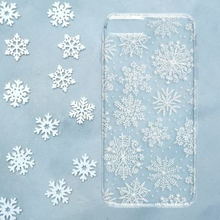 雪の結晶♬iPhone/android♬スマホケース 冬 かわいい 北欧(スマホケース)