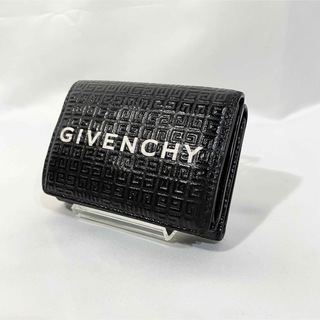 ジバンシィ(GIVENCHY)の美品 正規品 ジバンシー ミニ 折り財布 ロゴ 型押し コンパクトウォレット 革(折り財布)