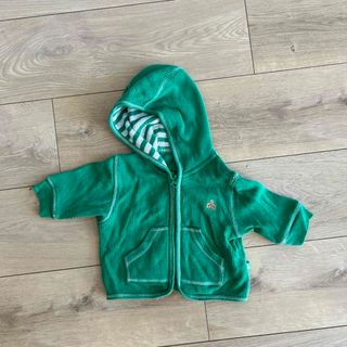 ベビーギャップ(babyGAP)のbaby GAP（ベイビーギャップ）◆グリーン長袖パーカーフード付き60サイズ(カーディガン/ボレロ)