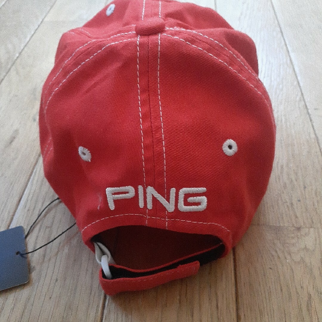 PING(ピン)の【新品】ピン ゴルフキャップ 赤 スポーツ/アウトドアのゴルフ(ウエア)の商品写真