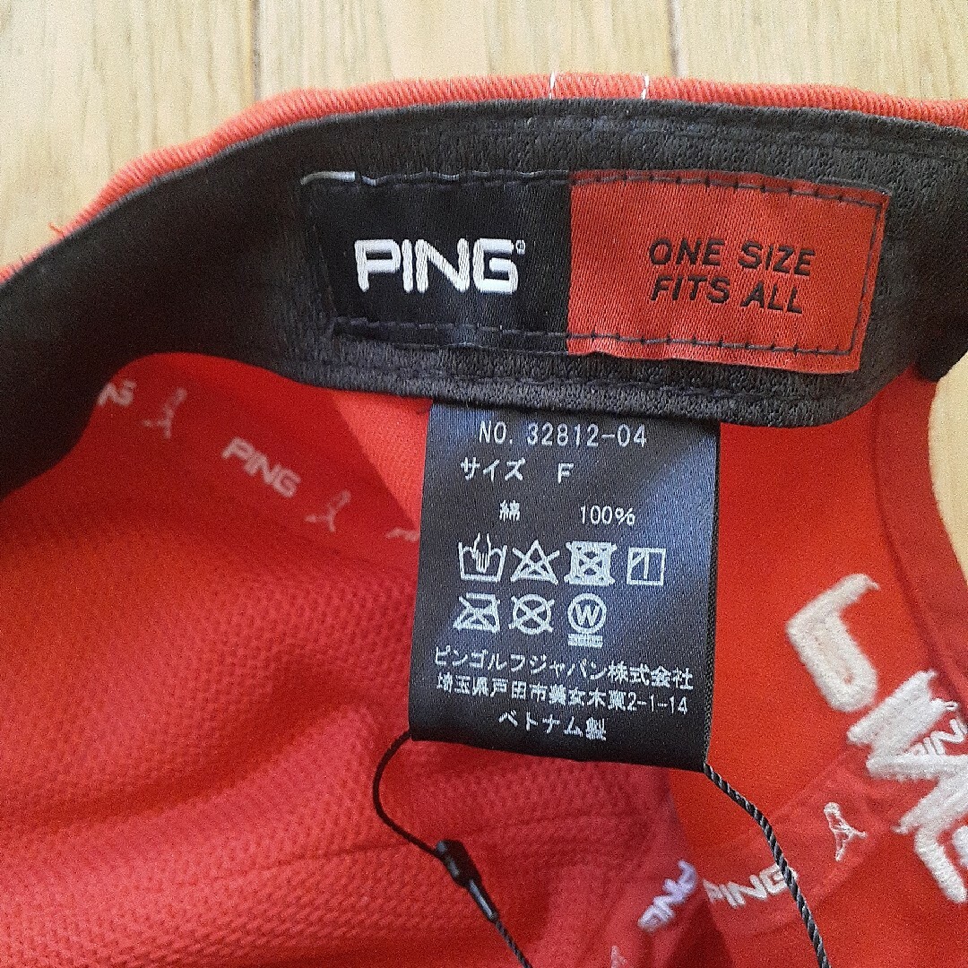 PING(ピン)の【新品】ピン ゴルフキャップ 赤 スポーツ/アウトドアのゴルフ(ウエア)の商品写真