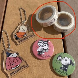 スヌーピー(SNOOPY)のpeanuts cafe 大阪店　クリスマス限定　ガチャ　マスキングテープ4個(キャラクターグッズ)