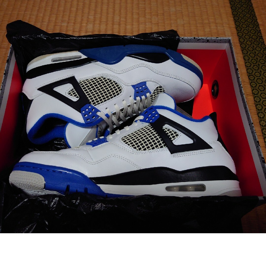 【美】Air Jordan4 28.5cm ホワイト×ブルー靴/シューズ