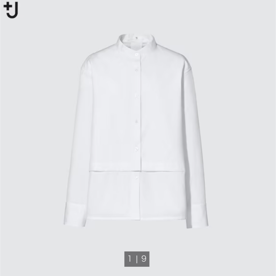 UNIQLO(ユニクロ)の+J スーピマコットンシャツジャケット　白 レディースのトップス(シャツ/ブラウス(長袖/七分))の商品写真