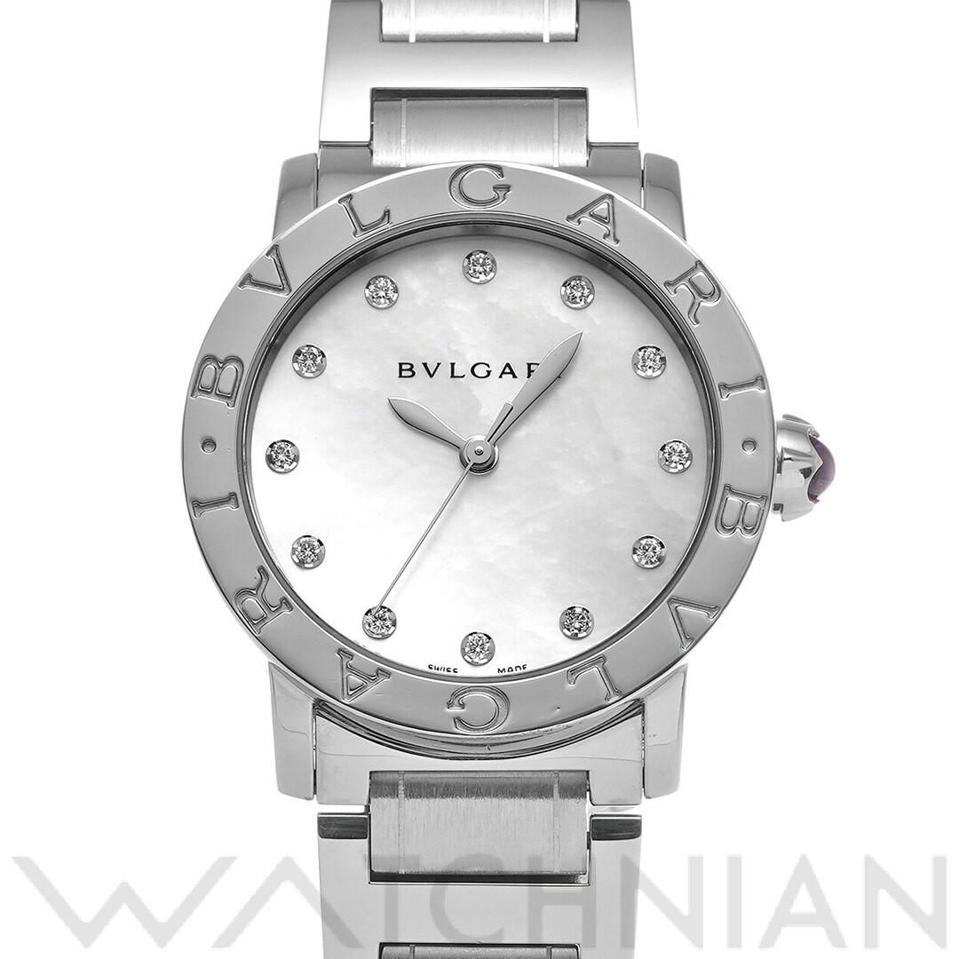 中古 ブルガリ BVLGARI BBL33WSS/12 ホワイトシェル /ダイヤモンド ユニセックス 腕時計