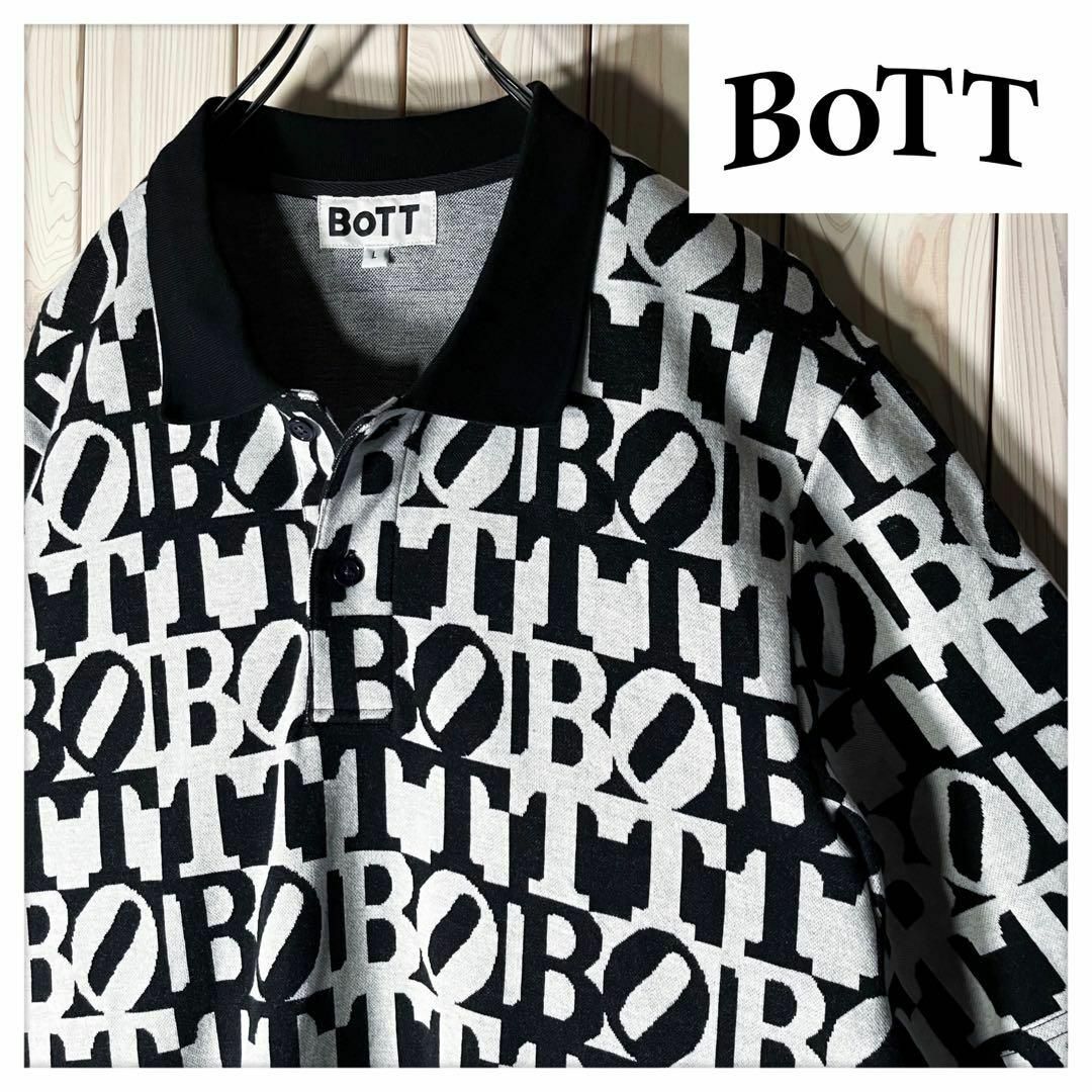 【美品 L】ボット BoTT 総柄 LOVE彫刻 オマージュ ポロシャツPINEALall