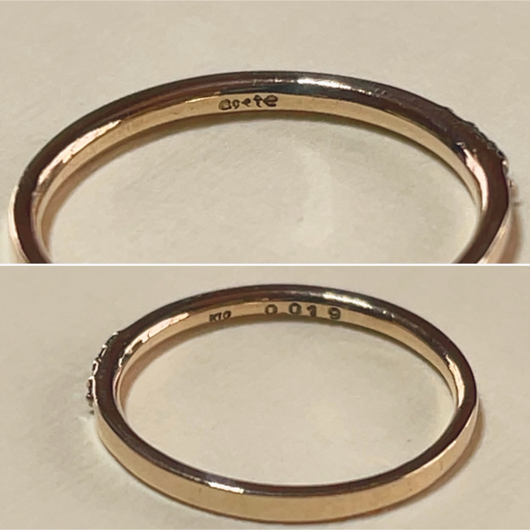 agete(アガット)のagete アガット K10 ブラック ダイヤモンド ピンキー リング 7号 レディースのアクセサリー(リング(指輪))の商品写真