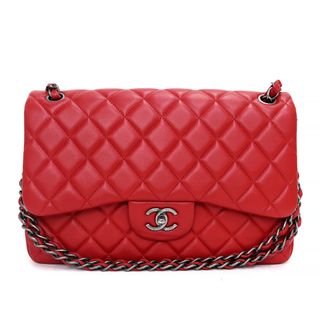 シャネル(CHANEL)のシャネル デカマトラッセ 30 Wフラップ Wチェーン ショルダーバッグ 2Way 斜め掛け ラムスキン レザー レッド 赤 アンティークシルバー金具 A58600 CHANEL（未使用　展示品）(ショルダーバッグ)