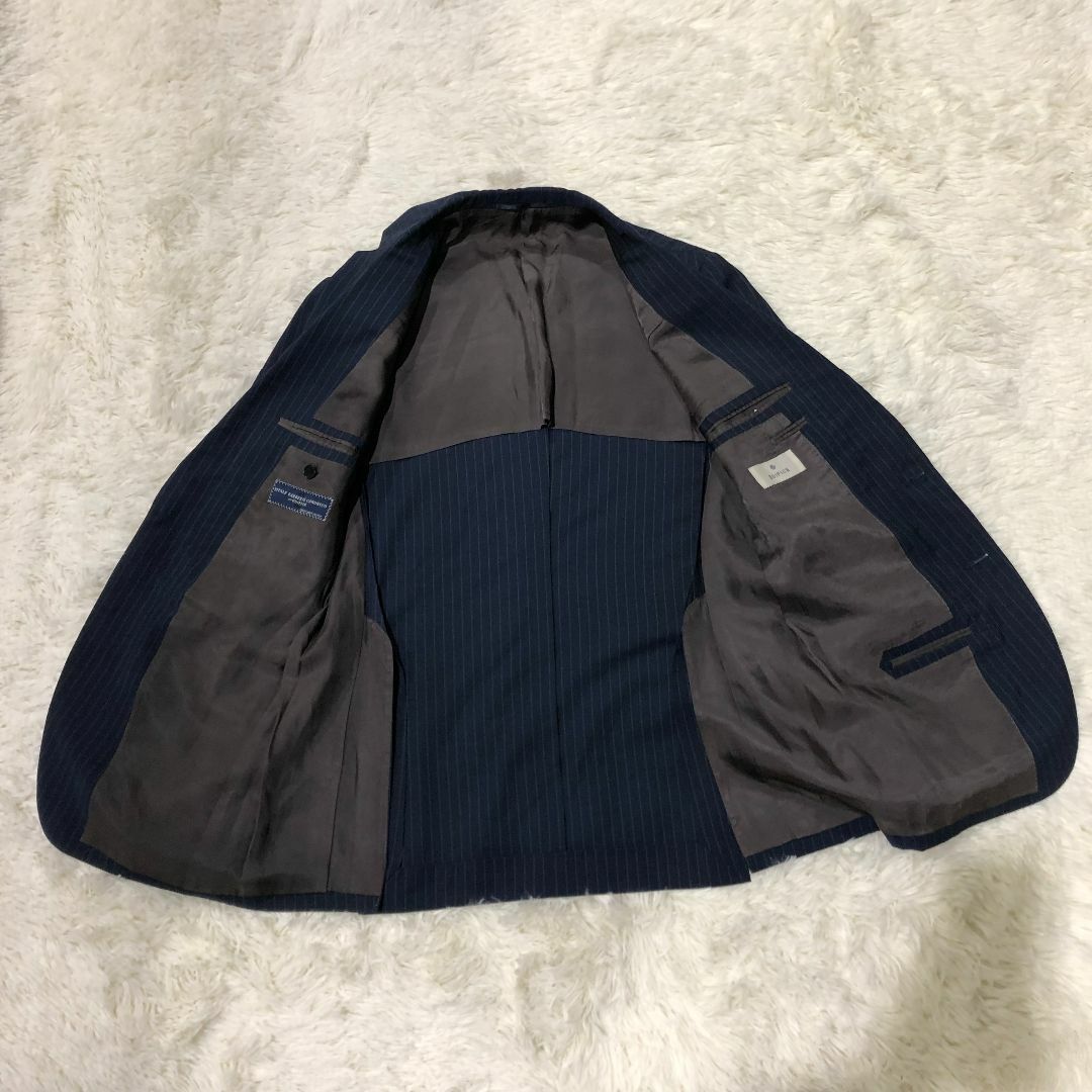 EDIFICE(エディフィス)のエディフィス　テーラードジャケット カノニコ　ネイビー ストライプ メンズのジャケット/アウター(テーラードジャケット)の商品写真