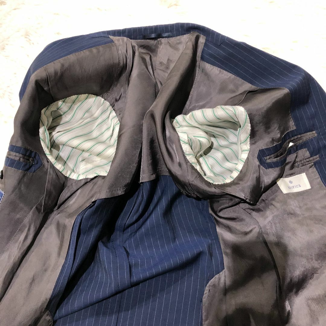 EDIFICE(エディフィス)のエディフィス　テーラードジャケット カノニコ　ネイビー ストライプ メンズのジャケット/アウター(テーラードジャケット)の商品写真