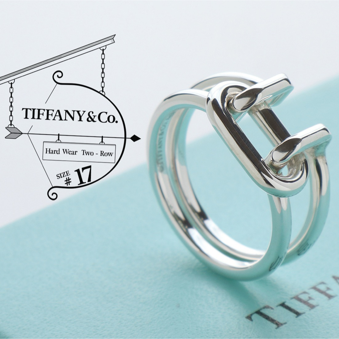 Tiffany & Co.(ティファニー)の美品 TIFFANY ティファニー ハードウェア 2ロウ 925 リング 17号 レディースのアクセサリー(リング(指輪))の商品写真