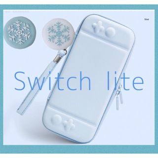 ニンテンドースイッチ(Nintendo Switch)の雪の結晶❄️水色　可愛い♡Switch liteケースカバー スイッチライト(その他)