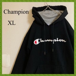 チャンピオン(Champion)のチャンピオン袖太アームデカロゴプルオーバーパーカーフーディースウェットトレーナー(パーカー)