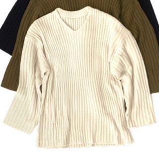 AgAwd Vneck Rib Knit Vネックリブニット (ニット/セーター)