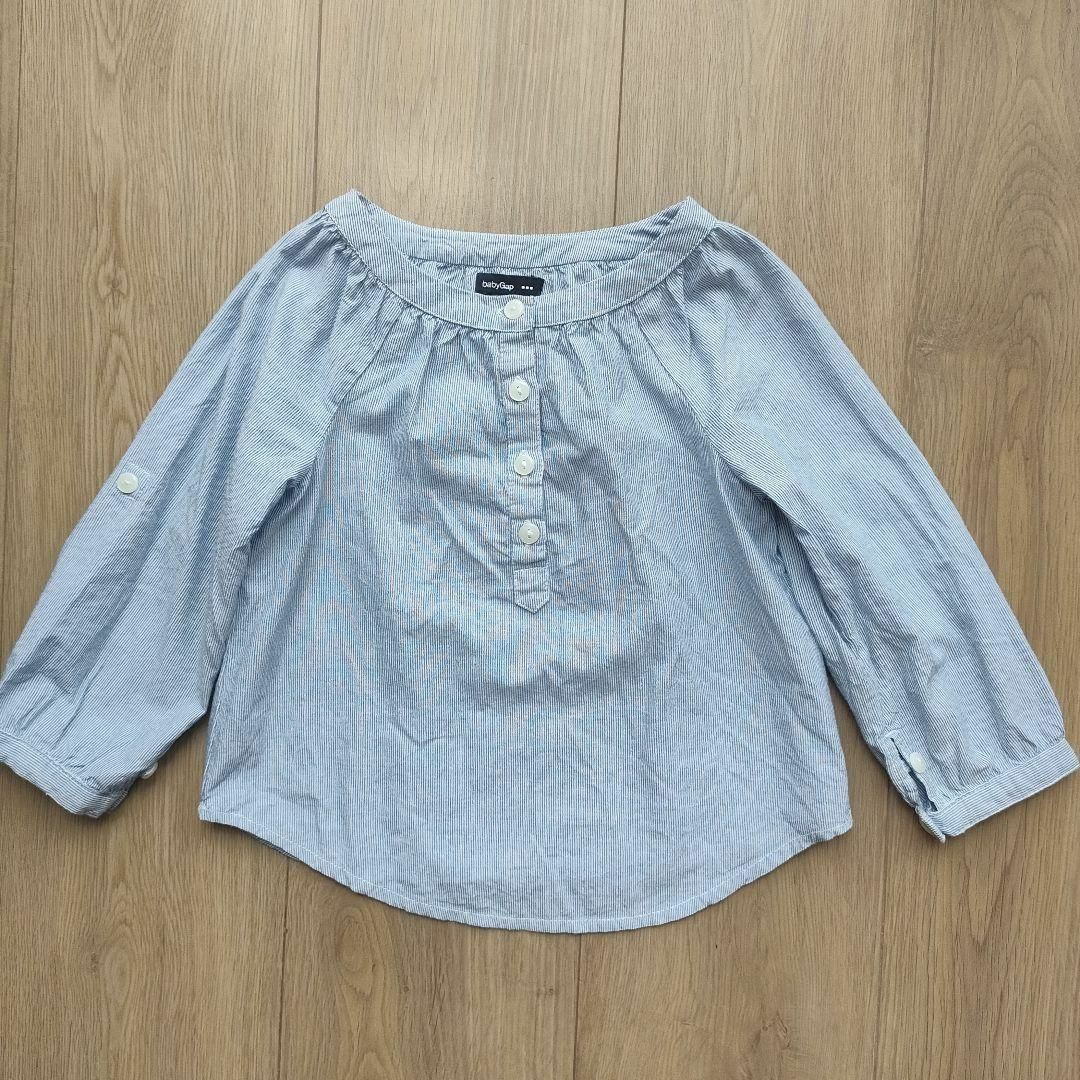 babyGAP(ベビーギャップ)の90　babyGAP　ストライプ　ブラウス　シャツ　女の子 キッズ/ベビー/マタニティのキッズ服女の子用(90cm~)(ブラウス)の商品写真