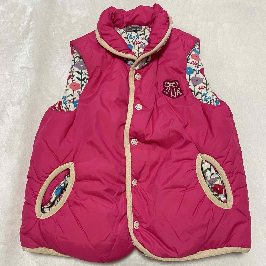 hakka kids(ハッカキッズ)のHAKKAKids 130cm リバーシブルベスト キッズ/ベビー/マタニティのキッズ服女の子用(90cm~)(ジャケット/上着)の商品写真