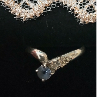 天然石 タンザナイト 0.3ct ダイヤモンドリング(リング(指輪))