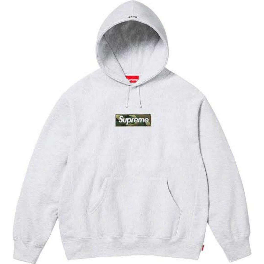 S supreme box logo sweatshirt ash greyメンズ