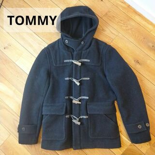 トミー(TOMMY)のTOMMY　トミー　ダッフルコート　ブラック　　M　メンズ　ウールコート　フード(ダッフルコート)