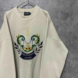 【即日発送・イタリア製】90s 　トラサルディ　ジャガードニット　XL