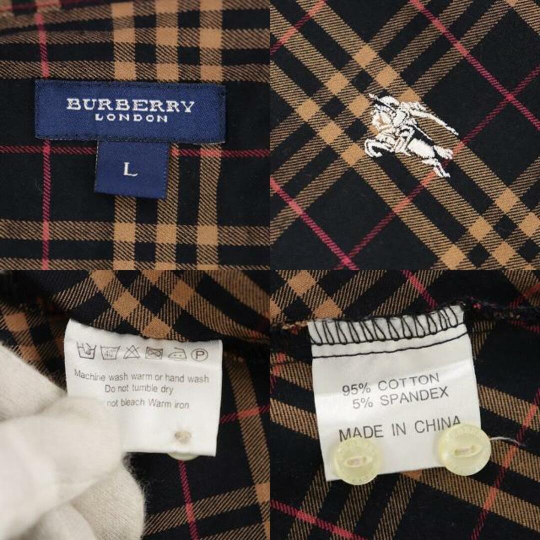 BURBERRY(バーバリー)のバーバリー ノヴァチェック シャツ 中古 レディース サイズL ブラック系 BURBERRY 【中古】 | 長袖 ファッション ブランド アパレル 服 ABランク レディースのトップス(シャツ/ブラウス(長袖/七分))の商品写真