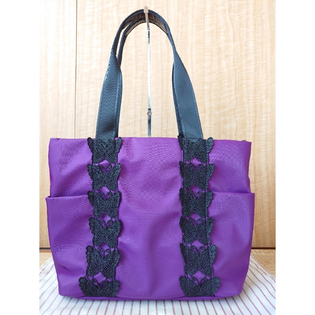 ANNA SUI - ANNA SUI【中古/美品】バタフライ レース トート パープル