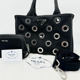 プラダ(PRADA)の【付属品完備✨】プラダ カナパ パンチング 2way ショルダー ハンドバッグ(ハンドバッグ)