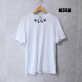 エムエスジイエム(MSGM)の美品 MSGM ロゴプリント クルーネック 半袖 Tシャツ カットソー(Tシャツ/カットソー(半袖/袖なし))