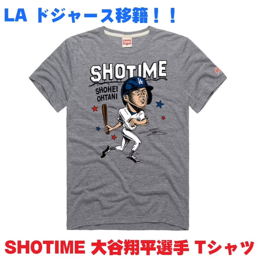 グレー【数量限定】大谷翔平 LA ドジャース SHOTIME Tシャツ M